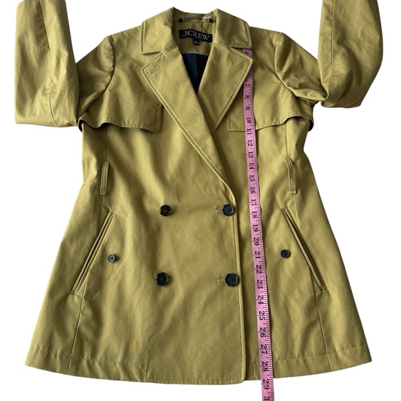 J.Crew Cropped Icon Trench 100% Cotton Lined Coat Size 0 Tan - Picture 3 of 11